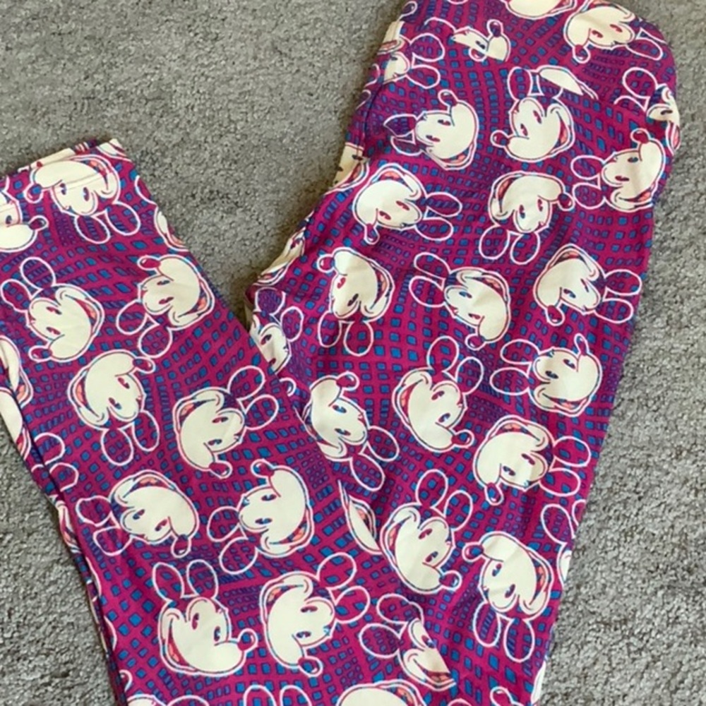 LuLaRoe Purple and Cream Leggings